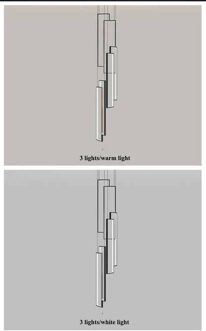 DecorBites™ Rectangular LED Chandelier for Modern Living Spaces