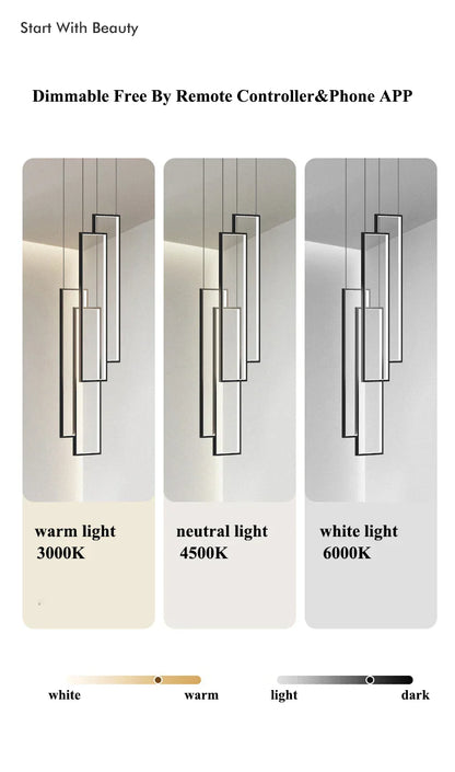 DecorBites™ Rectangular LED Chandelier for Modern Living Spaces