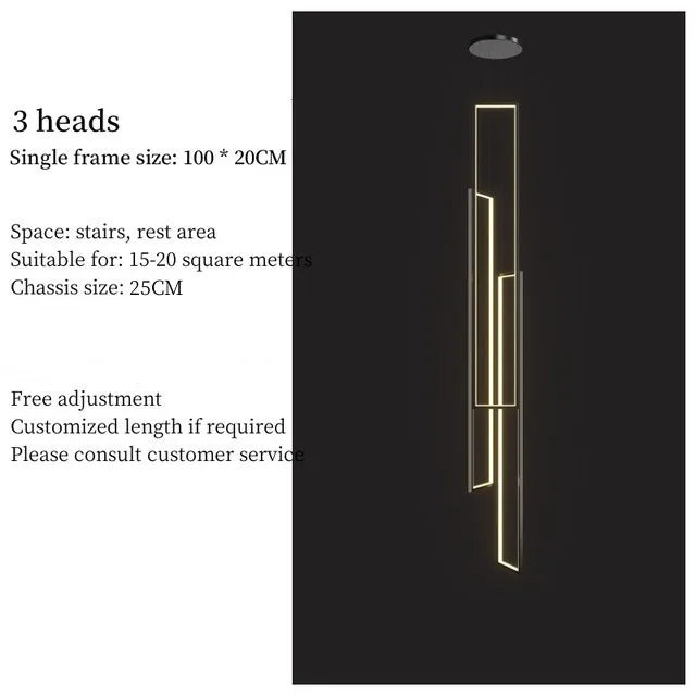 DecorBites™ Rectangular LED Chandelier for Modern Living Spaces