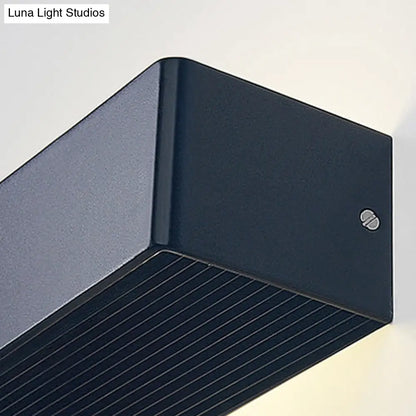 DecorBites™ Rectangular Metal Wall Mounted Lamp - Modernist 8"/12" Wide LED Up & Down Lighting in Gold/Black/White, White/Warm Light