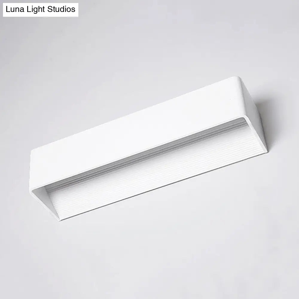 DecorBites™ Rectangular Metal Wall Mounted Lamp - Modernist 8"/12" Wide LED Up & Down Lighting in Gold/Black/White, White/Warm Light