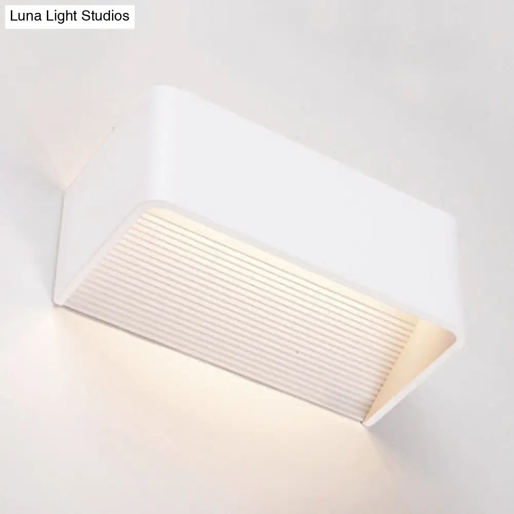 DecorBites™ Rectangular Metal Wall Mounted Lamp - Modernist 8"/12" Wide LED Up & Down Lighting in Gold/Black/White, White/Warm Light