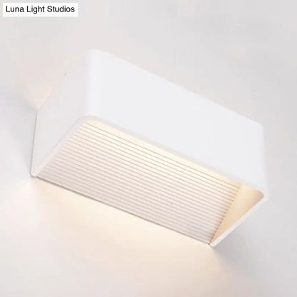 DecorBites™ Rectangular Metal Wall Mounted Lamp - Modernist 8"/12" Wide LED Up & Down Lighting in Gold/Black/White, White/Warm Light