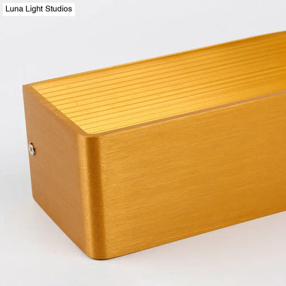 DecorBites™ Rectangular Metal Wall Mounted Lamp - Modernist 8"/12" Wide LED Up & Down Lighting in Gold/Black/White, White/Warm Light