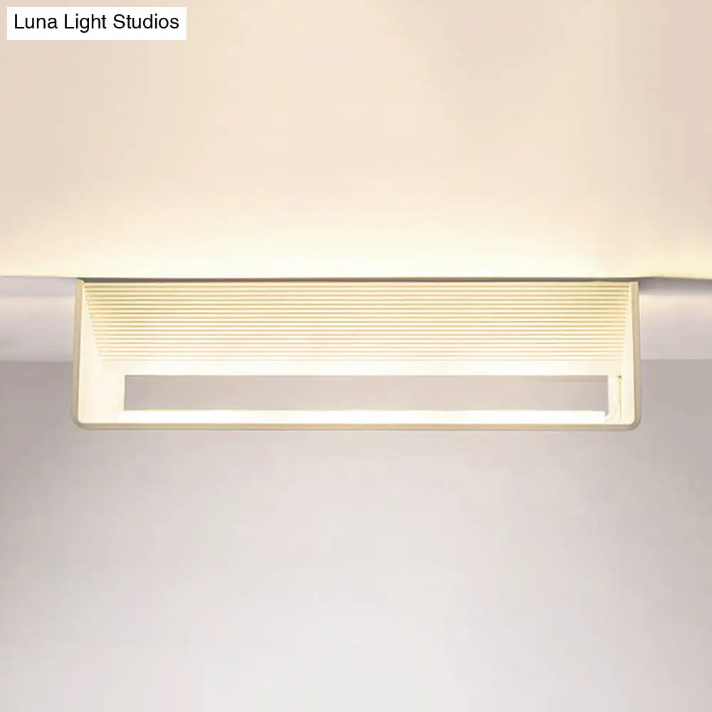 DecorBites™ Rectangular Metal Wall Mounted Lamp - Modernist 8"/12" Wide LED Up & Down Lighting in Gold/Black/White, White/Warm Light