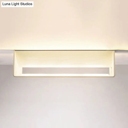 DecorBites™ Rectangular Metal Wall Mounted Lamp - Modernist 8"/12" Wide LED Up & Down Lighting in Gold/Black/White, White/Warm Light