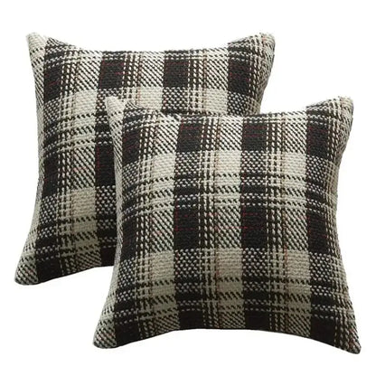Red and cream buffalo plaid cushion cover living room throw pillow