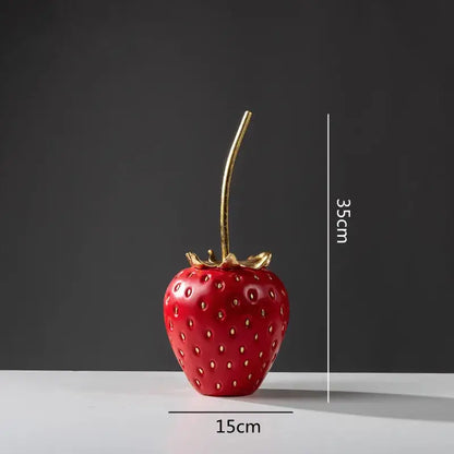 Red and gold strawberry figurine living room home decor