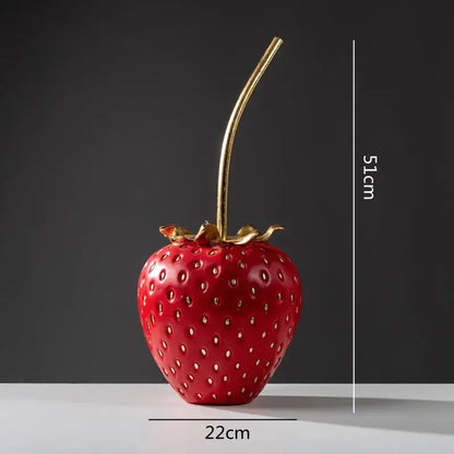 Red and gold strawberry figurine living room home decor
