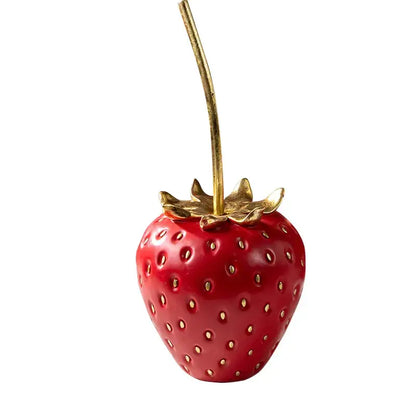 Red and gold strawberry figurine living room home decor