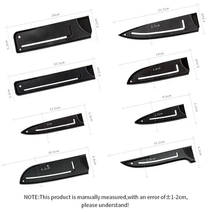 Red and silver striped knife blade protector cover kitchen guard