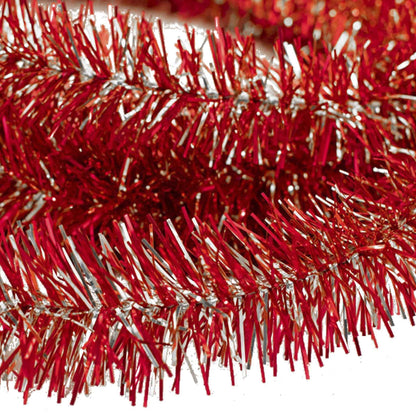 Red & Silver Tinsel Garland