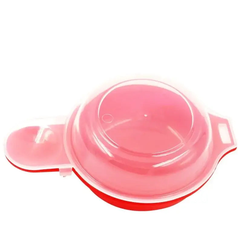 Red and translucent easy eggwich microwave cooker kitchen burger press
