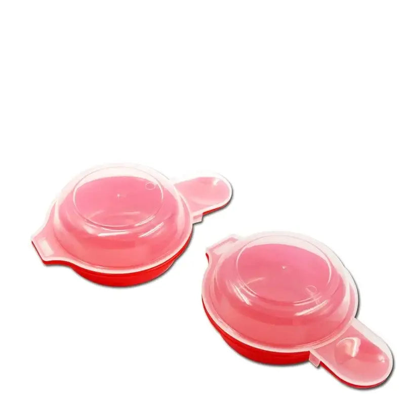 Red and translucent easy eggwich microwave cooker kitchen burger press