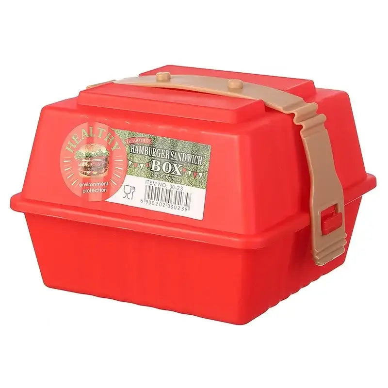 Red and white hamburger bento box set kitchen picnic storage container