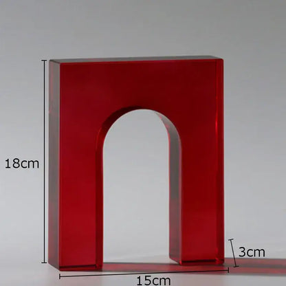 Red & blue geometric crystal arch glass sculpture living room decor
