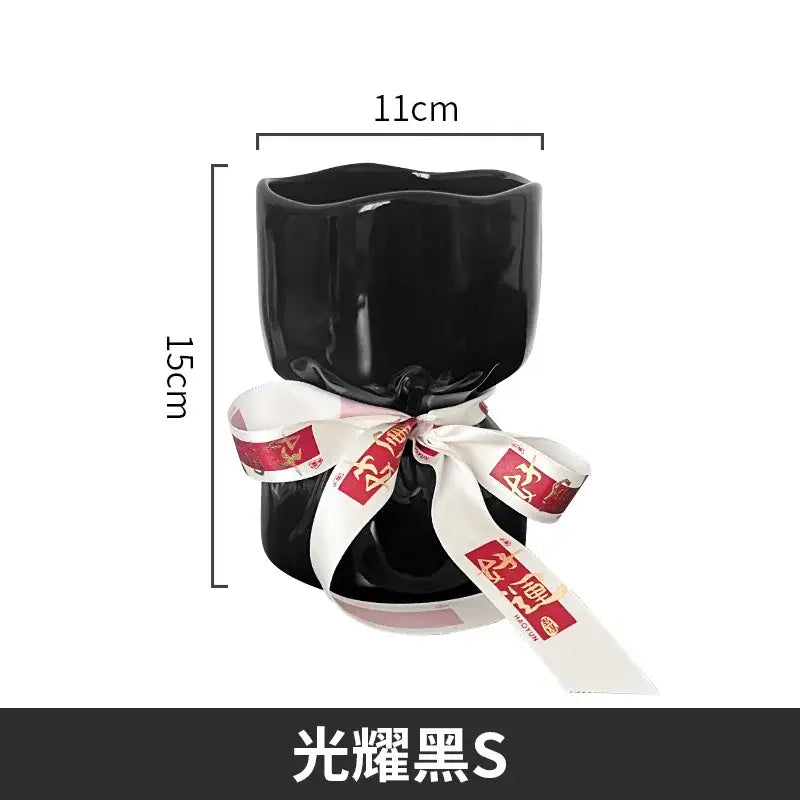 Red bouquet shape ceramic vase living room floral decor