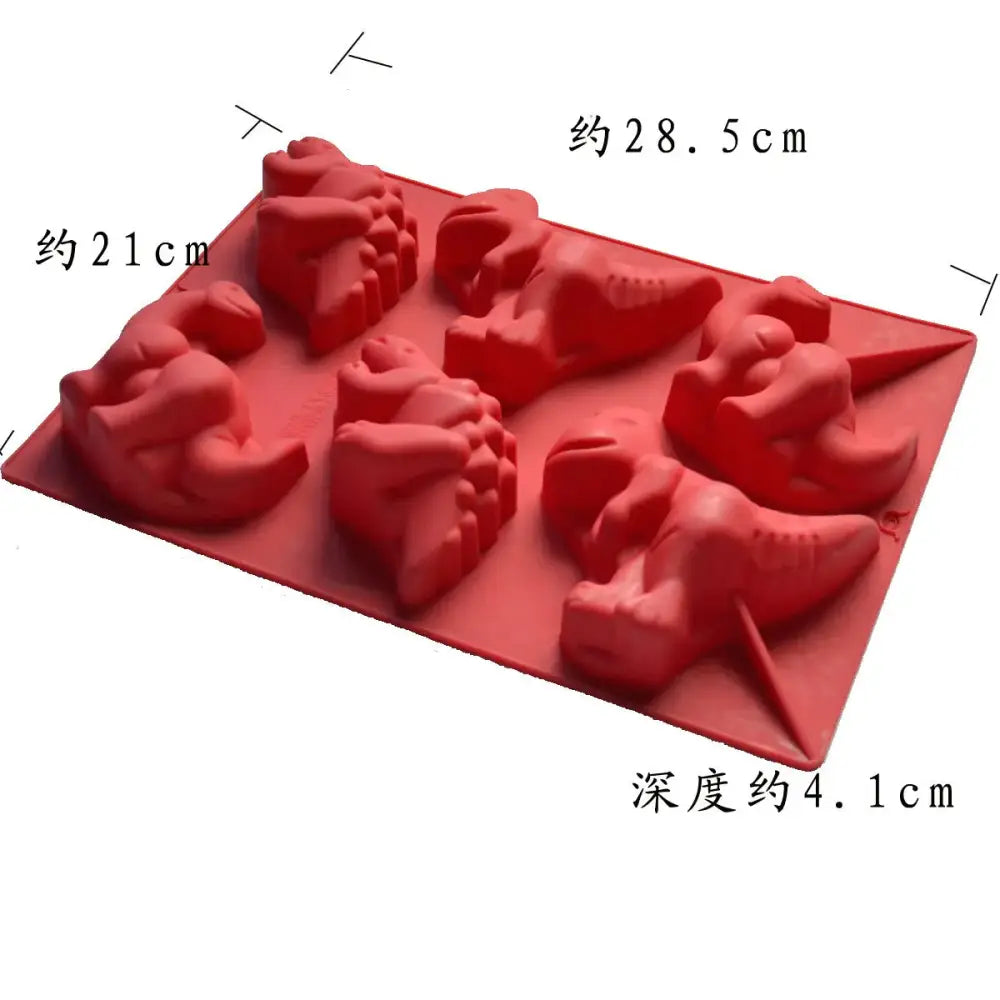 Red dinosaur silicone cake mould kitchen ice cube tray