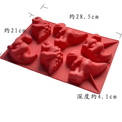 Red dinosaur silicone cake mould kitchen ice cube tray