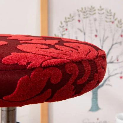 Red embroidered floral jacquard elastic bar chair cover kitchen seat