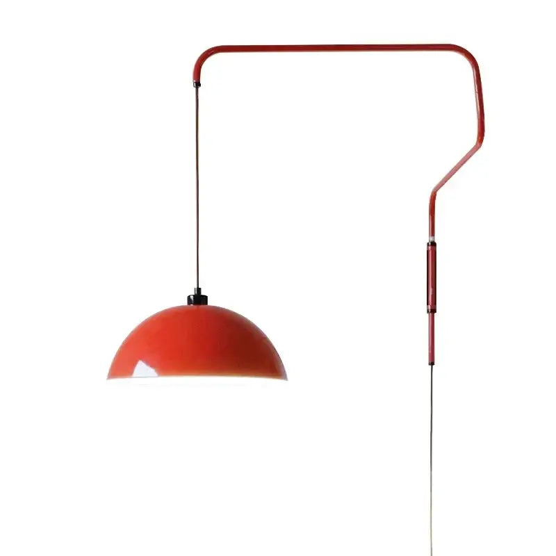 Red enamel dome adjustable pendant light for kitchen island