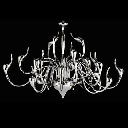 Red glass iron swan pendant lamp living room chandelier