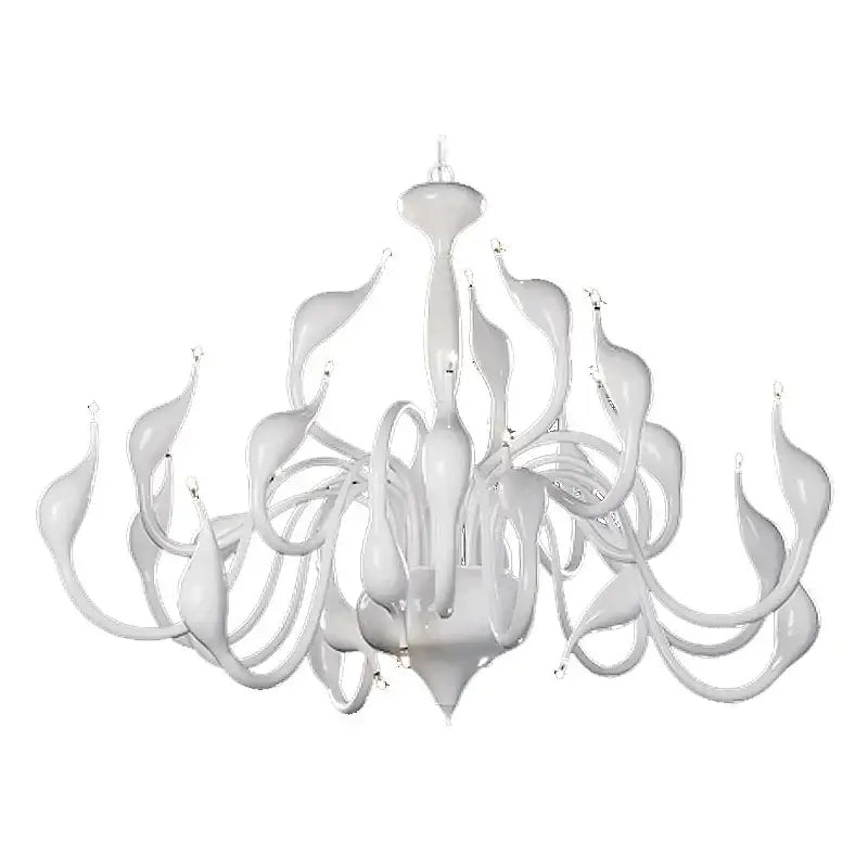Red glass iron swan pendant lamp living room chandelier