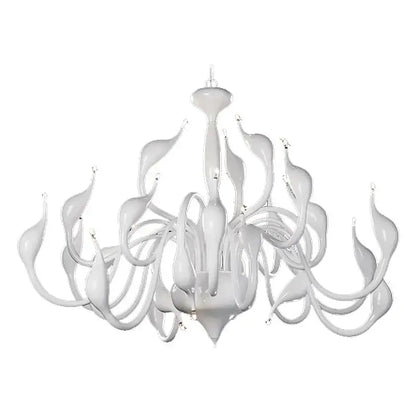 Red glass iron swan pendant lamp living room chandelier