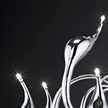 Red glass iron swan pendant lamp living room chandelier