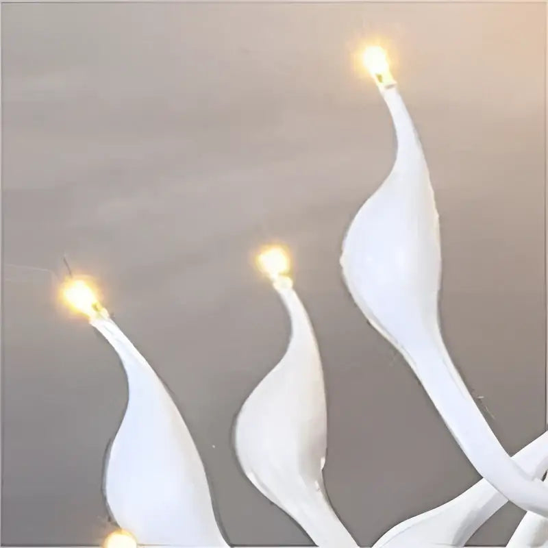 Red glass iron swan pendant lamp living room chandelier