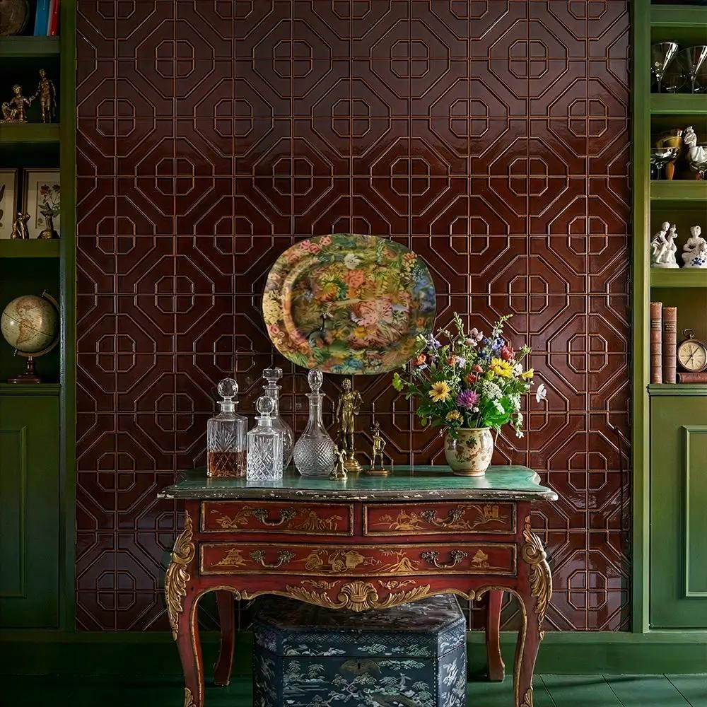 Lafonia Rich Cinnamon Glossy Ceramic Accent Tiles 8x8