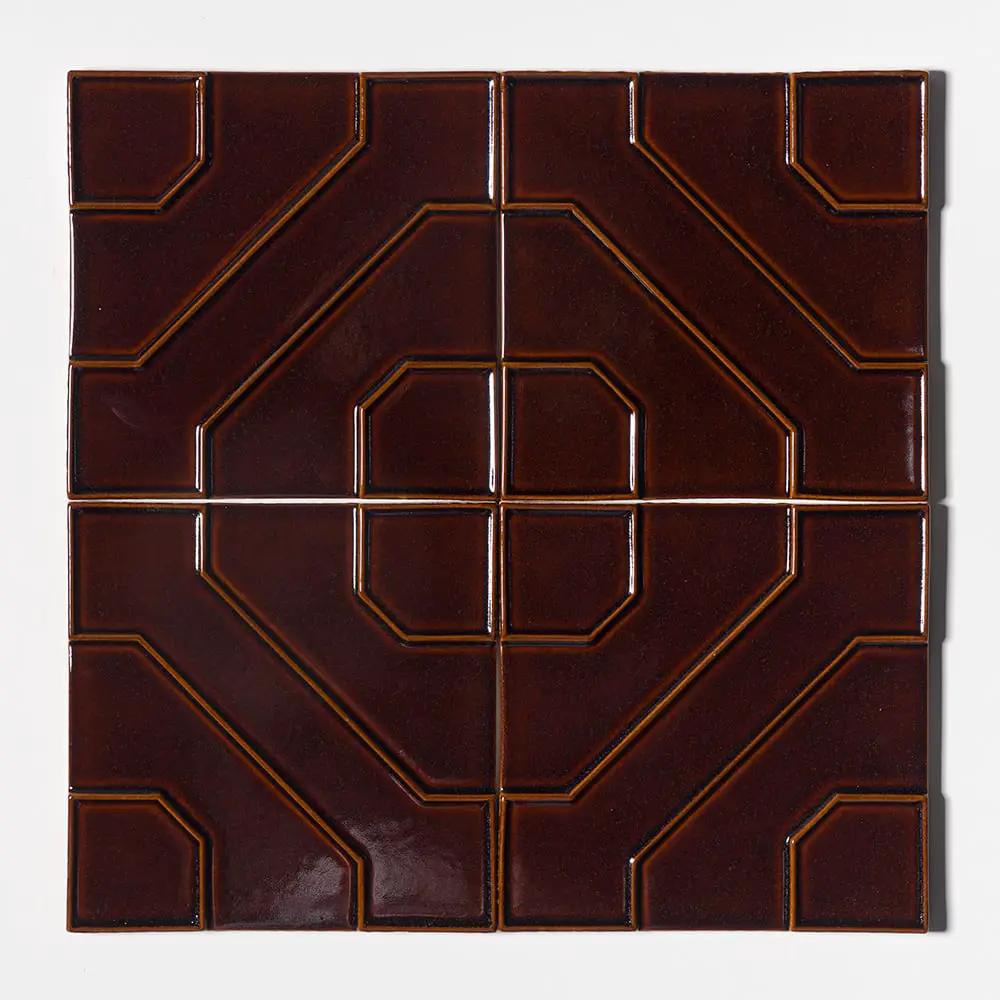 Kodye Rich Cinnamon Glossy Ceramic Accent Tiles 8x8