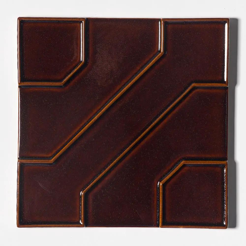 Kodye Rich Cinnamon Glossy Ceramic Accent Tiles 8x8