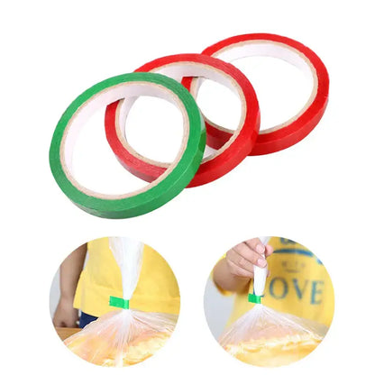 Red & green bag seal tape kitchen freshness sealing rolls
