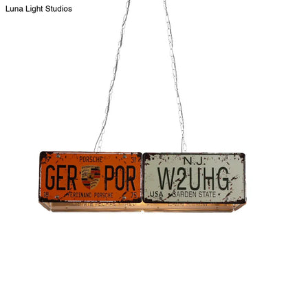DecorBites™ Red Metallic Hanging Lamp: 3-Light Rectangle Island Ceiling Light for Dining Room
