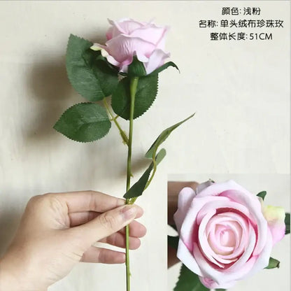 Red pink & cream dried roses artificial flowers wedding decor