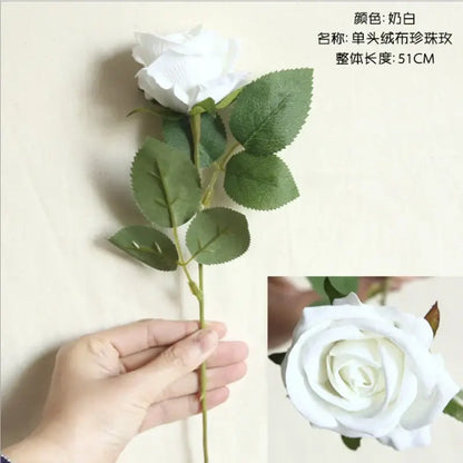 Red pink & cream dried roses artificial flowers wedding decor