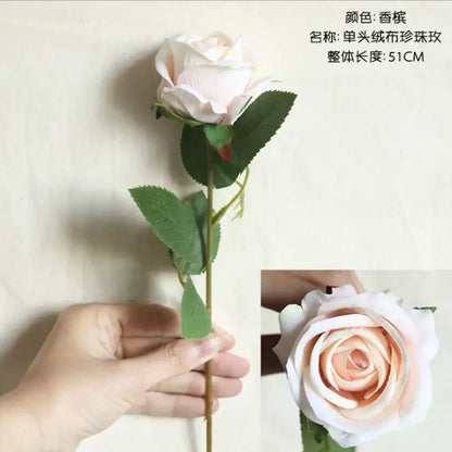 Red pink & cream dried roses artificial flowers wedding decor