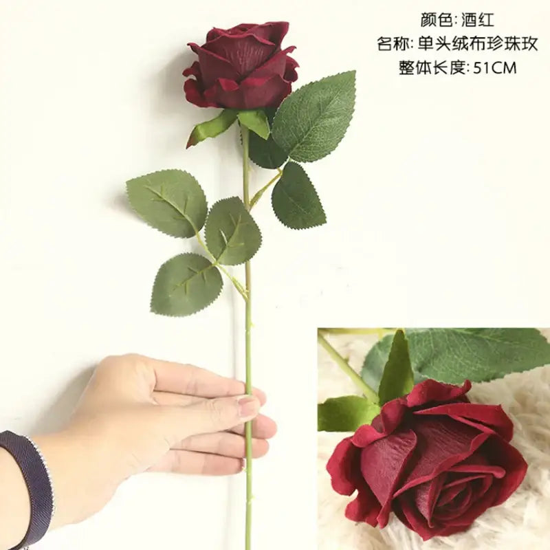 Red pink & cream dried roses artificial flowers wedding decor