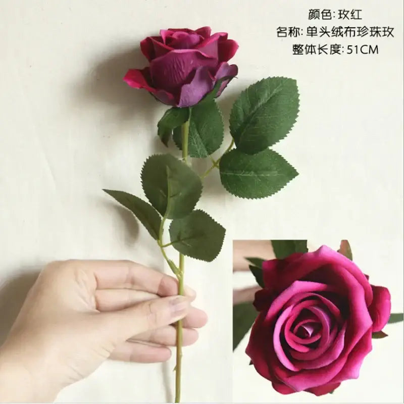 Red pink & cream dried roses artificial flowers wedding decor