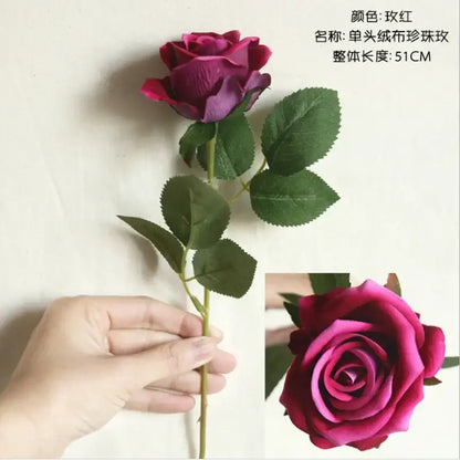 Red pink & cream dried roses artificial flowers wedding decor