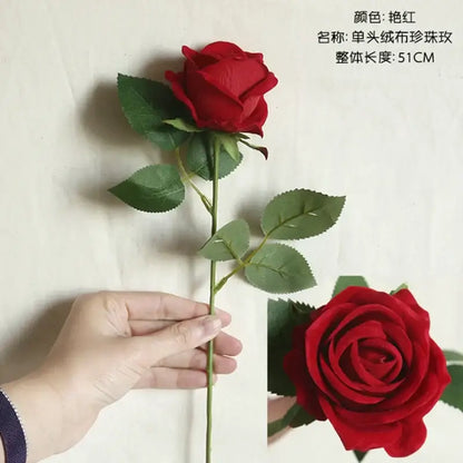 Red pink & cream dried roses artificial flowers wedding decor