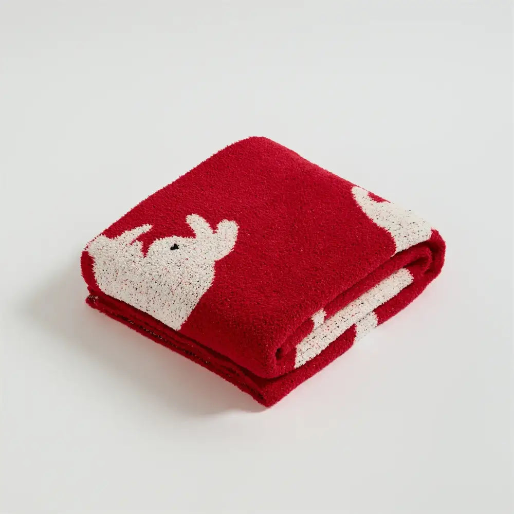 Red regina lively rabbit throw blanket bedroom decor