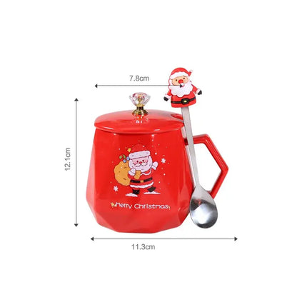 Red santa claus christmas ceramic mug set kitchen decor