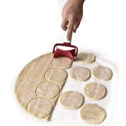 Red silicone spatula kitchen dough press cutter