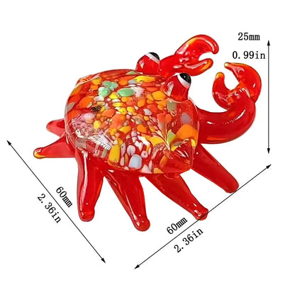 Red speckled crab glass figurines living room art sculpture