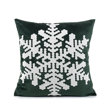 Red velvet embroidered christmas pillow covers living room decor