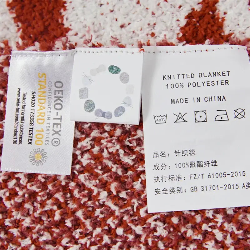 Red & white dragon zodiac knitted blanket throws bedroom decor