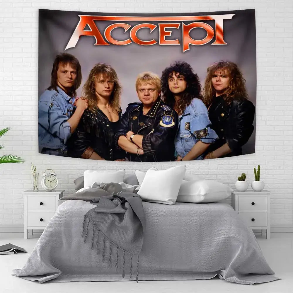 Red yellow & blue band tapestry flag bedroom fabric wall art