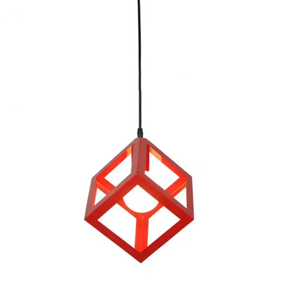 Red yellow & green elegant square chandelier kitchen pendant light